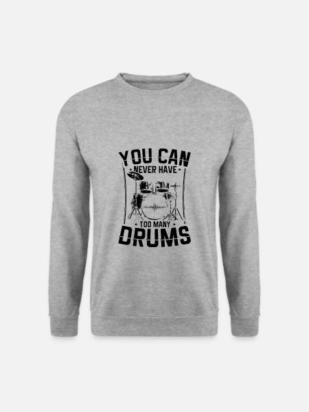 Schlagzeuger | Schlagzeug Drummer Musik Geschenke - Unisex Pullover - Weißgrau meliert