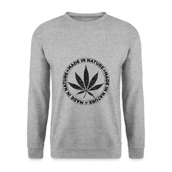 Cannabis Sprüche | Weed 420 Kiffen Gras Geschenke - Unisex Pullover - Weißgrau meliert - Vorne - Alina (178cm) & Michal (187cm)