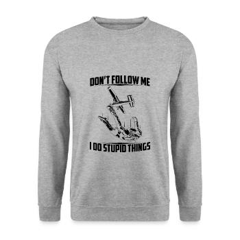 Skydiving | Skydiver Skydive Fallschirm Geschenke - Unisex Pullover - Weißgrau meliert - Vorne - Alina (178cm) & Michal (187cm)