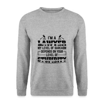 Avocat | Avocats avocats avocats cadeaux - Sweat-shirt Unisexe - gris chiné - Devant - Alina (178cm) & Michal (187cm)