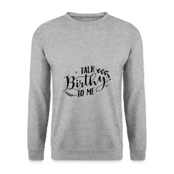 Sage-femme profession | Enfant nourrisseur Cadeaux - Sweat-shirt Unisexe - gris chiné - Devant - Alina (178cm) & Michal (187cm)