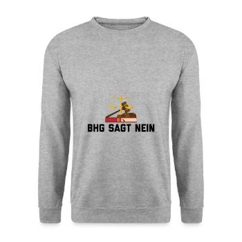 Anwalt BHG | Jura Juristen Anwälte Beruf Geschenke - Unisex Pullover - Weißgrau meliert - Vorne - Alina (178cm) & Michal (187cm)