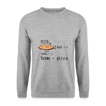 Pizza de mathématicien | Idée cadeau maths mathématiques - Sweat-shirt Unisexe - gris chiné - Devant - Alina (178cm) & Michal (187cm)