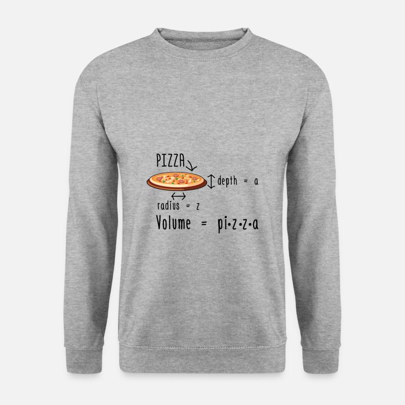 Mathematiker Pizza | Mathe Mathematik Geschenkidee - Unisex Pullover - Weißgrau meliert