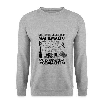 Mathematiker | Lehrer Mathe Mathematik Geschenke - Unisex Pullover - Weißgrau meliert - Vorne - Alina (178cm) & Michal (187cm)