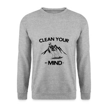 Snowboard Skiurlaub | Snowboarder Skier Geschenke - Unisex Pullover - Weißgrau meliert - Vorne - Alina (178cm) & Michal (187cm)
