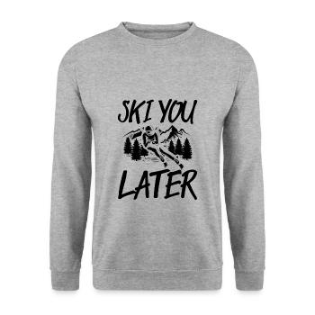 Skiing sayings | Apres ski skier gifts - Unisex Sweatshirt - salt & pepper - Front - Alina (178cm) & Michal (187cm)