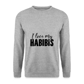 Habibis | Arabe Yallah Habibo Cadeaux en arabe - Sweat-shirt Unisexe - gris chiné - Devant - Alina (178cm) & Michal (187cm)