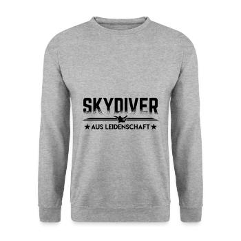 Fallschirm | Skydive Indoor Skydiving Geschenkidee - Unisex Pullover - Weißgrau meliert - Vorne - Alina (178cm) & Michal (187cm)