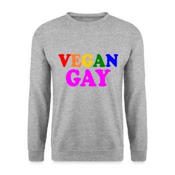 Vegan gay - Unisex Sweatshirt - salt & pepper - Front - Alina (178cm) & Michal (187cm)
