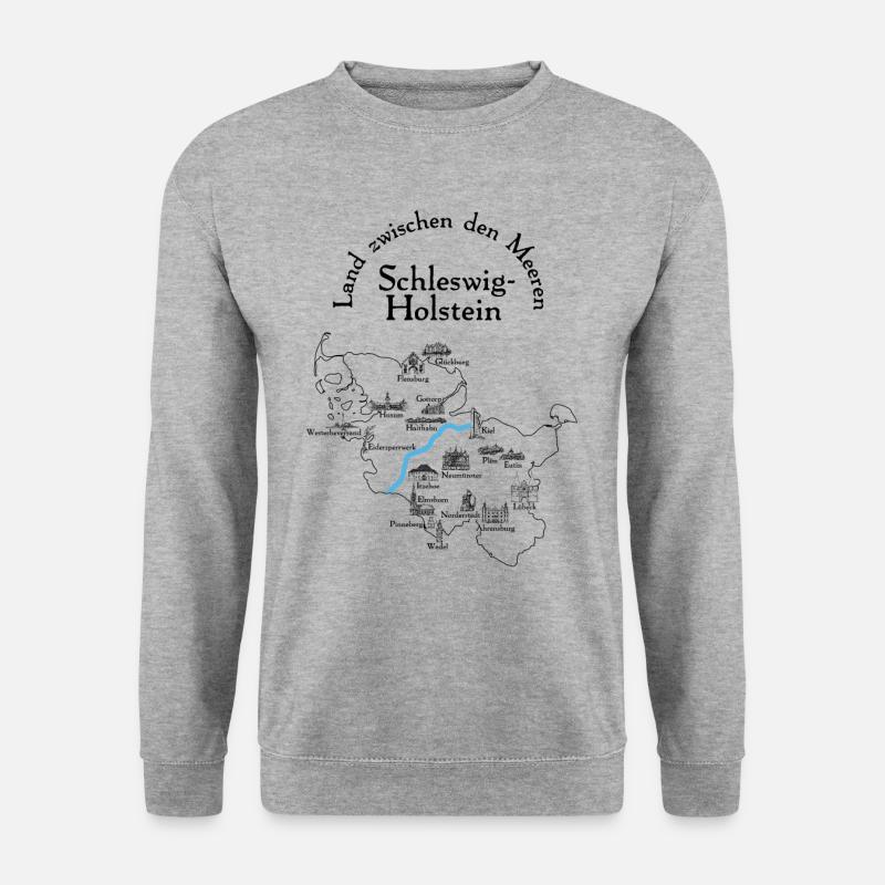 Schleswig-Holstein - Unisex Pullover - Weißgrau meliert