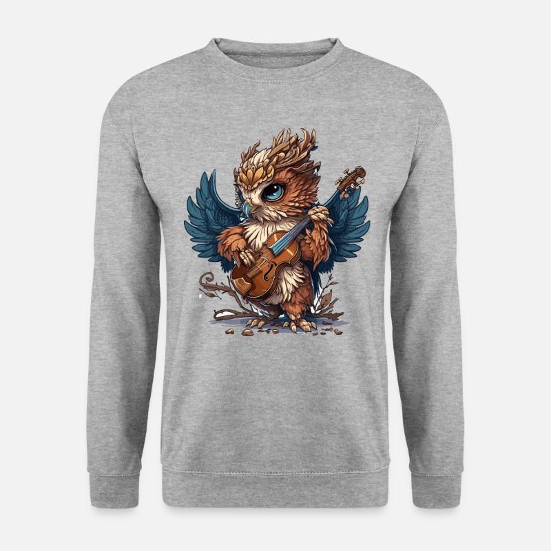 Klassischer Greif - Unisex Pullover - Weißgrau meliert