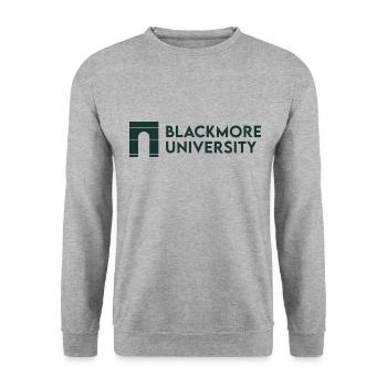 Blackmore University Hoodie - Unisex Pullover - Weißgrau meliert - Vorne - Alina (178cm) & Michal (187cm)