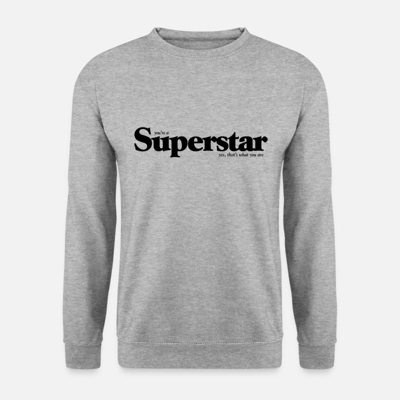 Superstar (voll schwarz) - Unisex Pullover - Weißgrau meliert
