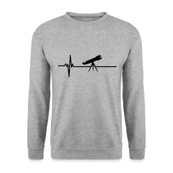 Telescope Heartbeat - Space Planets Stars Sky View - Sweat-shirt Unisexe - gris chiné - Devant - Alina (178cm) & Michal (187cm)