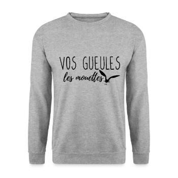 Vos gueules les mouettes - Sweat-shirt Unisexe - gris chiné - Devant - Alina (178cm) & Michal (187cm)