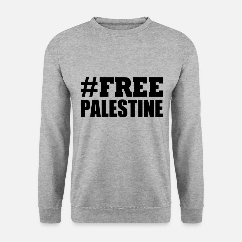 Free palestine - Unisex Pullover - Weißgrau meliert