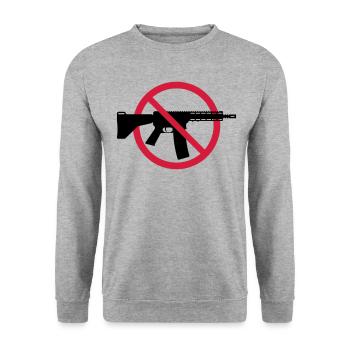 Gun Ban Ban Shield (No Weapons Peace) 2C - Unisex Sweatshirt - salt & pepper - Front - Alina (178cm) & Michal (187cm)