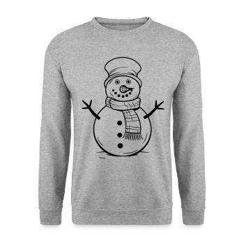 Bande dessinée d’hiver de bonhomme de neige - Sweat-shirt Unisexe - gris chiné - Devant - Alina (178cm) & Michal (187cm)