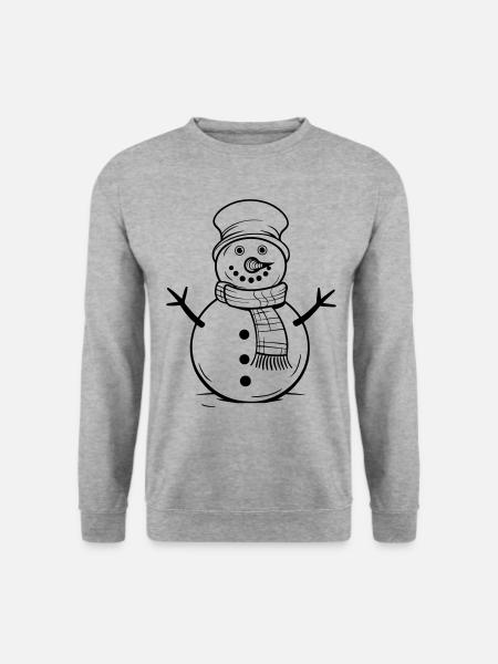 Bande dessinée d’hiver de bonhomme de neige - Sweat-shirt Unisexe - gris chiné
