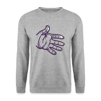 main astronautes - Sweat-shirt Unisexe - gris chiné - Devant - Alina (178cm) & Michal (187cm)