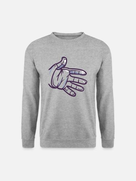 Astronautenhand - Unisex Pullover - Weißgrau meliert