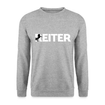 Reiter - Unisex Pullover - Weißgrau meliert - Vorne - Alina (178cm) & Michal (187cm)