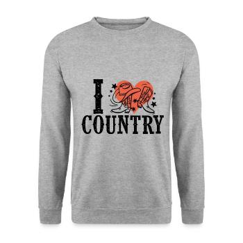 I like country music - Unisex Sweatshirt - salt & pepper - Front - Alina (178cm) & Michal (187cm)