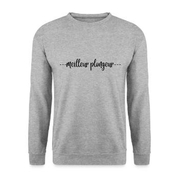 meilleur plongeur - Sweat-shirt Unisexe - gris chiné - Devant - Alina (178cm) & Michal (187cm)