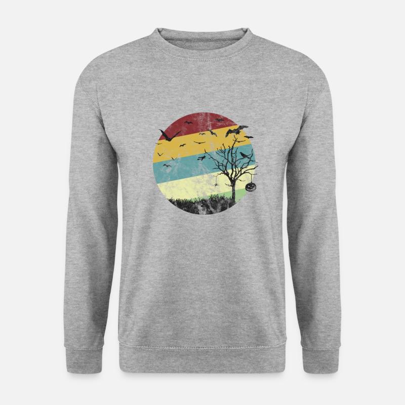 Halloween Landschaft Grunge - Unisex Pullover - Weißgrau meliert