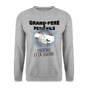 Grand-père et petit-fils l'héritage de la légende - Sweat-shirt Unisexe - gris chiné - Devant - Alina (178cm) & Michal (187cm)