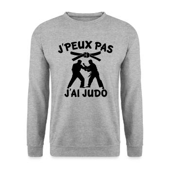 je peux pas j'ai judo - Sweat-shirt Unisexe - gris chiné - Devant - Alina (178cm) & Michal (187cm)