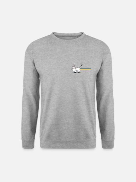 Unicorn with Rainbow - Unisex Pullover - Weißgrau meliert