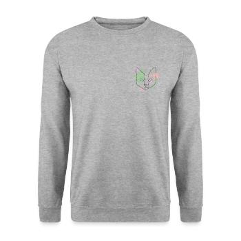 Splash Cat - Unisex Pullover - Weißgrau meliert - Vorne - Alina (178cm) & Michal (187cm)