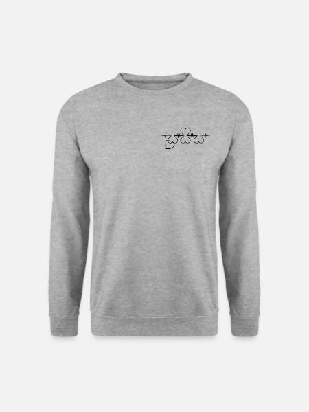 Herzfrequenz - Unisex Pullover - Weißgrau meliert