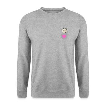 Pocket Hamster - Unisex Sweatshirt - salt & pepper - Front - Alina (178cm) & Michal (187cm)