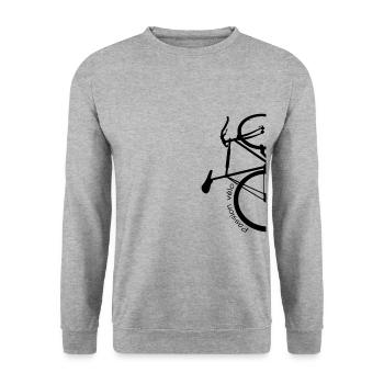 Passion for cycling (addicted, addicted, cycling) - Unisex Sweatshirt - salt & pepper - Front - Alina (178cm) & Michal (187cm)
