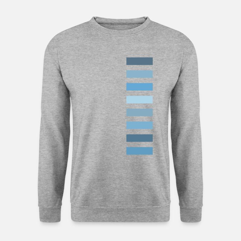 Blautöne - Unisex Pullover - Weißgrau meliert