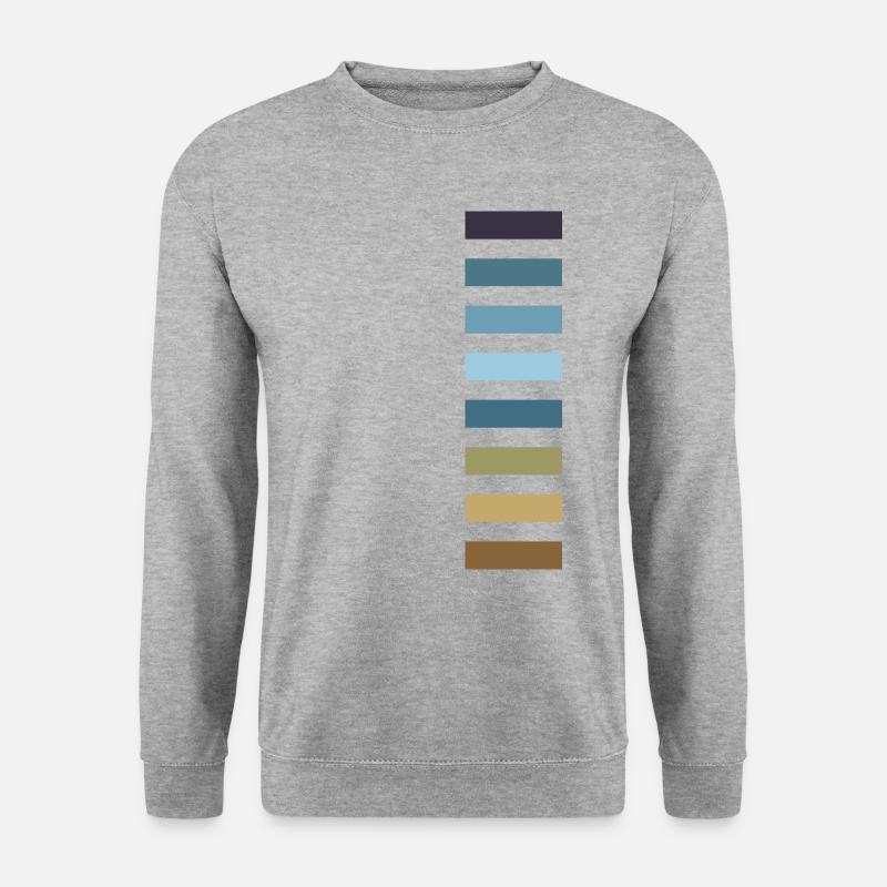 Blaubrauntöne - Unisex Pullover - Weißgrau meliert