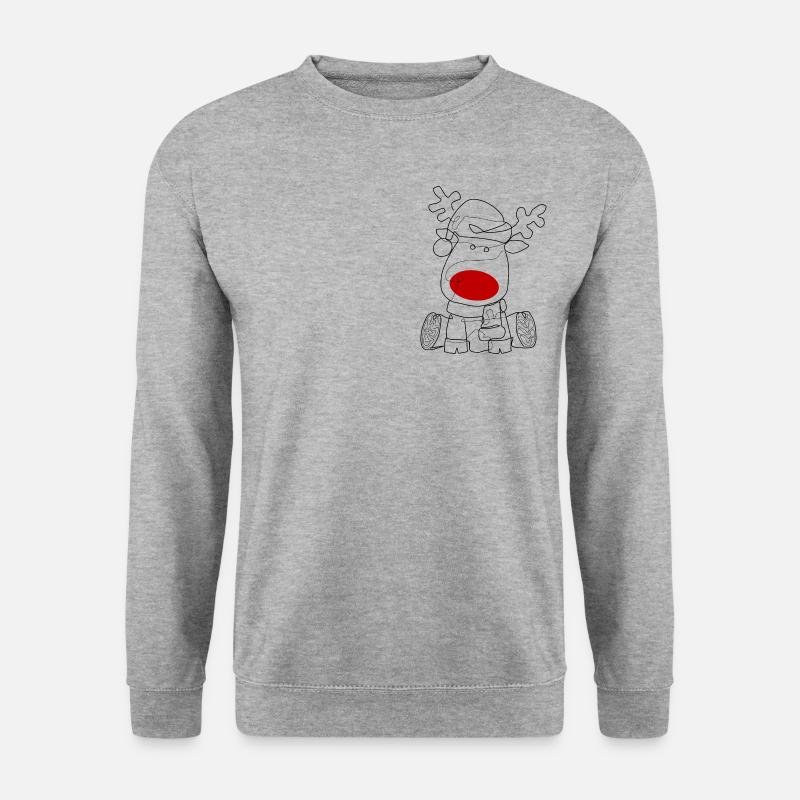 rudolph black - Unisex Pullover - Weißgrau meliert