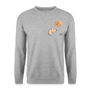 kleiner Klugscheißer - Unisex Pullover - Weißgrau meliert - Vorne - Alina (178cm) & Michal (187cm)