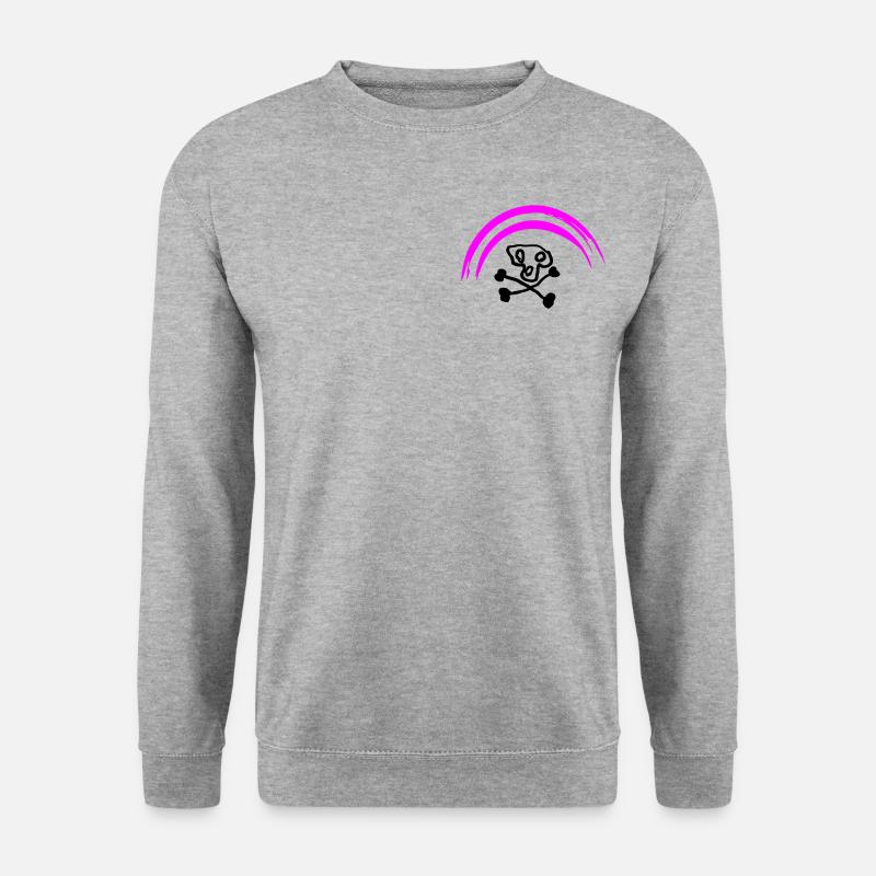 Kids Skull Rainbow - Unisex Pullover - Weißgrau meliert