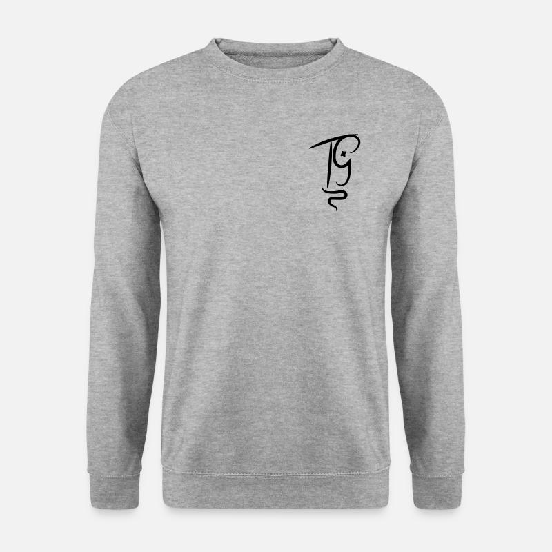 ThomaGeddon - Schwarzes Logo - Unisex Pullover - Weißgrau meliert