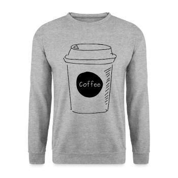 Coffee to Go - Unisex Sweatshirt - salt & pepper - Front - Alina (178cm) & Michal (187cm)