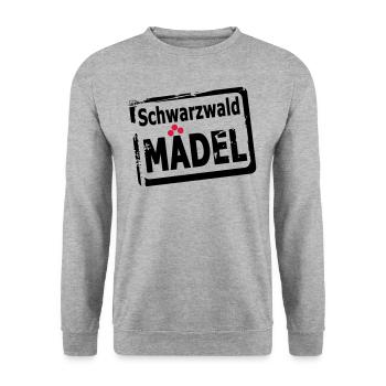 Schwarzwaldmädel - Unisex Pullover - Weißgrau meliert - Vorne - Alina (178cm) & Michal (187cm)