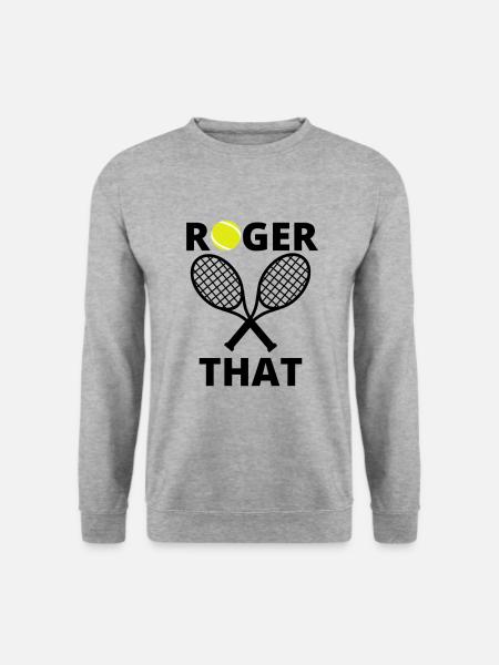 Roger das Tennisgeschenk - Unisex Pullover - Weißgrau meliert