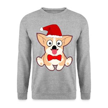 Chien de Noël - Sweat-shirt Unisexe - gris chiné - Devant - Alina (178cm) & Michal (187cm)
