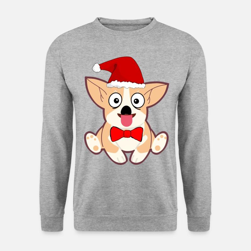 Weihnachtshund - Unisex Pullover - Weißgrau meliert