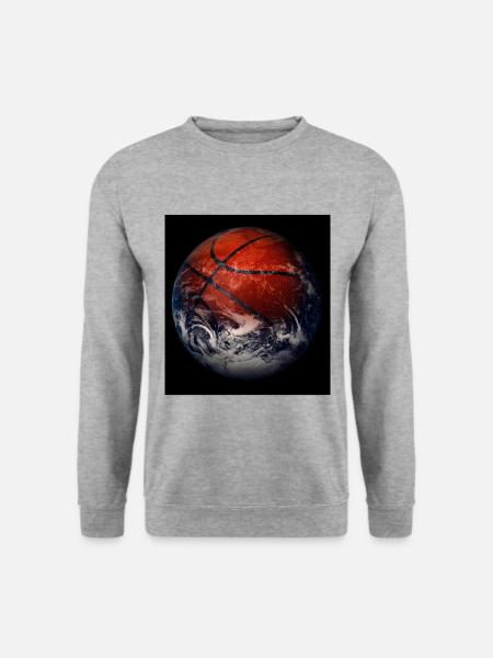 Basketball-Welt in einem Bild 🏀🌍 - Unisex Pullover - Weißgrau meliert