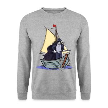 horreur Halloween bateau guerrier guerrier épée - Sweat-shirt Unisexe - gris chiné - Devant - Alina (178cm) & Michal (187cm)